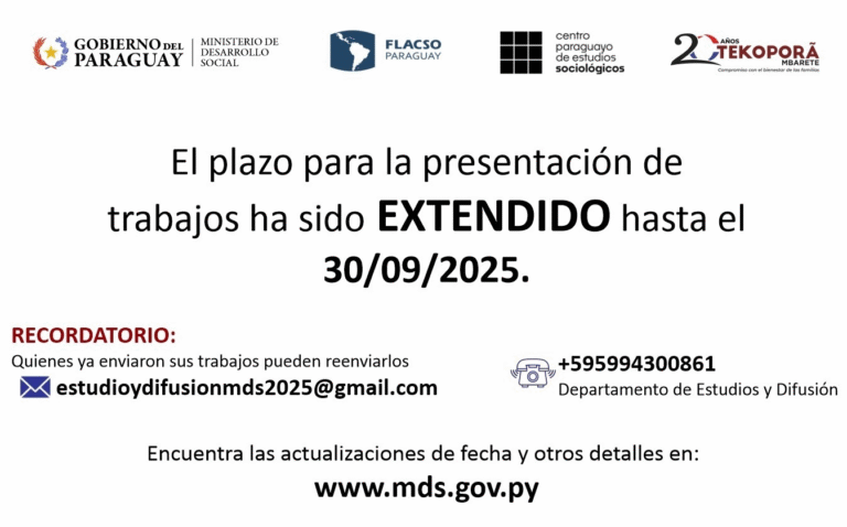 Convocatoria para presentación de investigaciones sobre Tekoporã